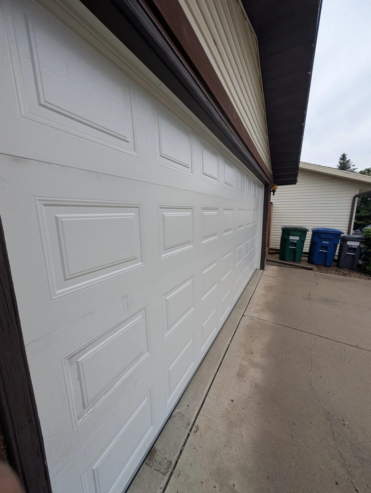 Classic raised-panel steel garage door